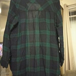 H&M Divided navy blk and green button up